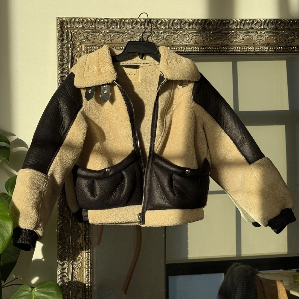 Blank NYC Sherpa + Leather Jacket // size XS - Picture 10 of 11